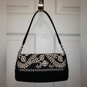 Vera Bradley Vintage Holiday handbag, classic black, EUC